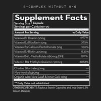 B-Complex | Without B6 - 90 Capsules Oral Supplements Desert Harvest