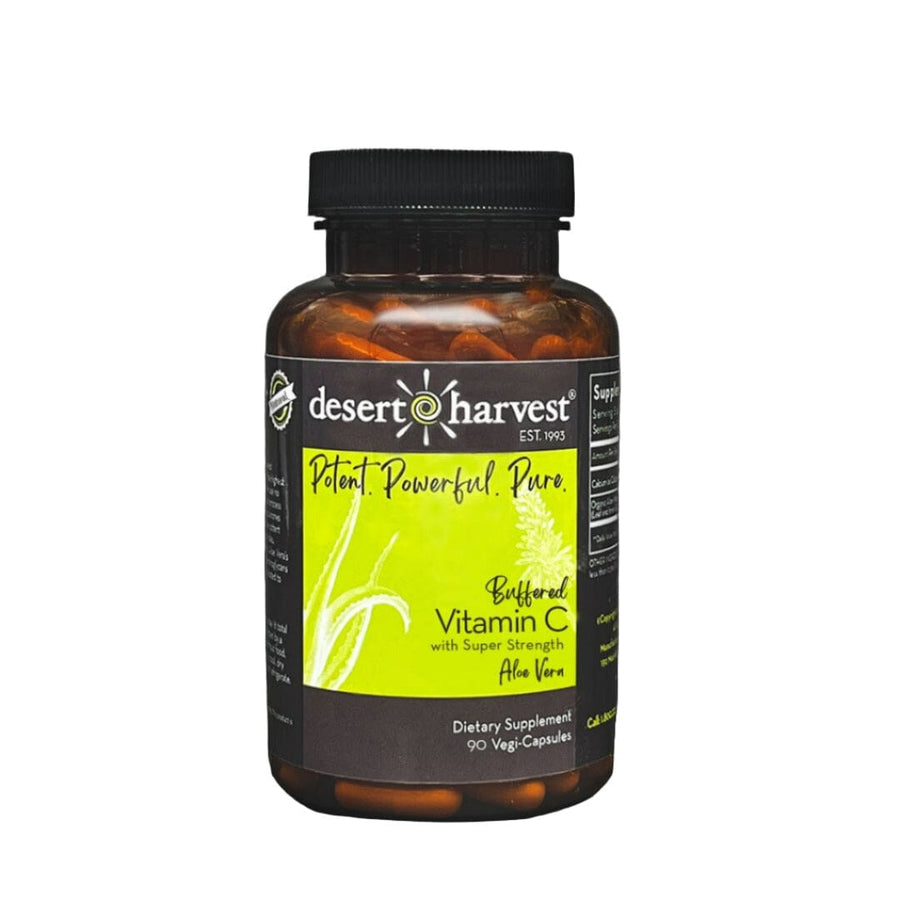Buffered Vitamin C | with Super-Strength Aloe Vera - 90 Capsules Oral Supplements Desert Harvest 