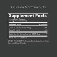 Calcium & Vitamin D3 | with Super-Strength Aloe Vera - 90 Capsules Oral Supplements Desert Harvest