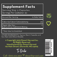 Super-Strength Aloe Vera | Organically Grown & Non-GMO - 90 & 180 Capsules Oral Supplements Desert Harvest