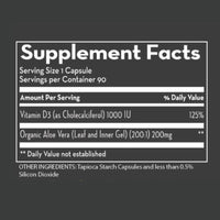 Vitamin D3 | With Aloe Vera 1,000 IU - 90 Capsules Oral Supplements Desert Harvest
