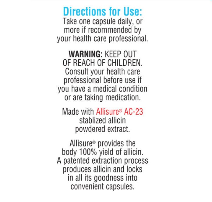 AlliMax Allicin Garlic Extract | 180 mg - 30 & 90 Capsules Oral Supplements AlliMax