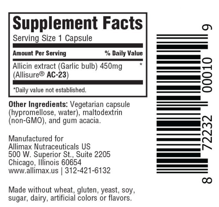 AlliMed Allicin Garlic Extract | 450 mg - 60 & 100 Capsules Oral Supplements AlliMax