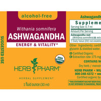 Ashwagandha Tincture | Alcohol Free - 1 Fl oz. Tincture Herb Pharm