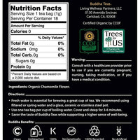 Chamomile Herbal Tea | Organic - 18 Bleach Free Tea Bags Teas Buddha Teas
