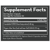 C.B.D. with Super-Strength Aloe Vera | 48 mg - 60 Capsules Oral Supplements Desert Harvest 