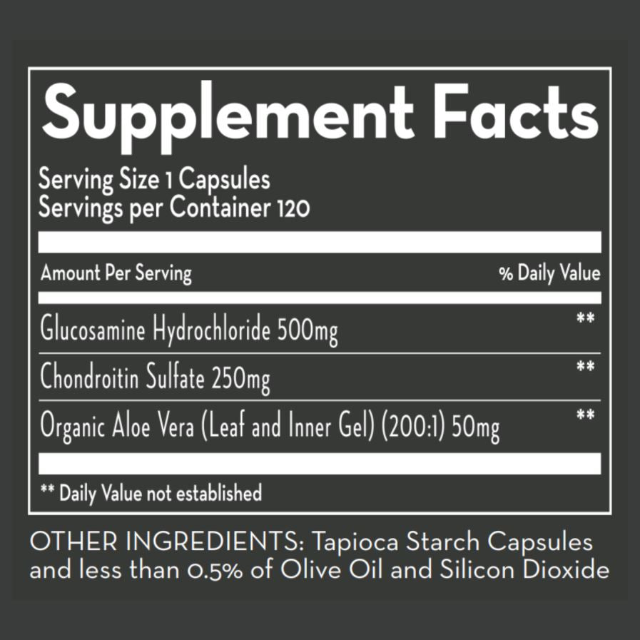 Glucosamine & Chondroitin | with Super-Strength Aloe Vera - 120 Capsules Oral Supplements Desert Harvest 