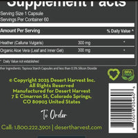 Heather's UTI Defense | Calluna Vulgaris - 60 Capsules Oral Supplements Desert Harvest 