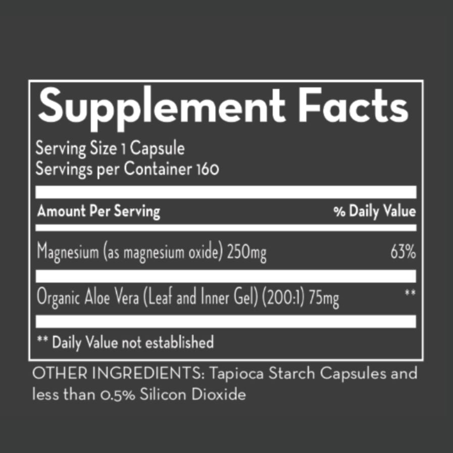 Magnesium Oxide | with Super-Strength Aloe Vera - 160 Capsules Oral Supplements Desert Harvest 