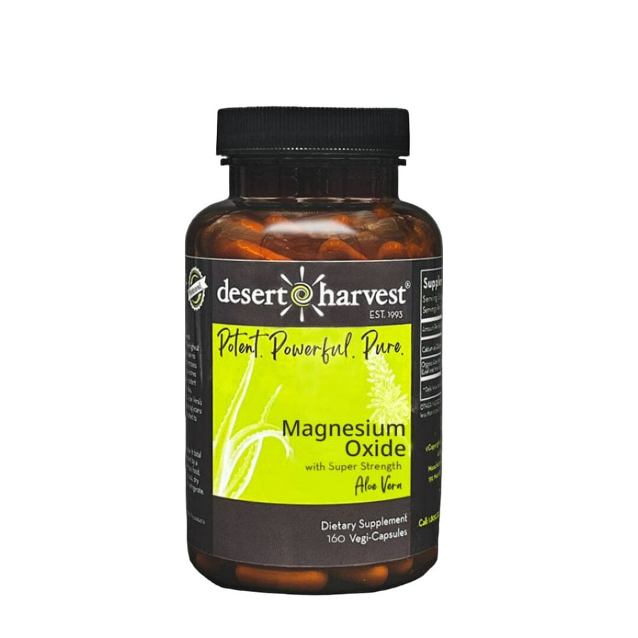 Magnesium Oxide | with Super-Strength Aloe Vera - 160 Capsules Oral Supplements Desert Harvest 