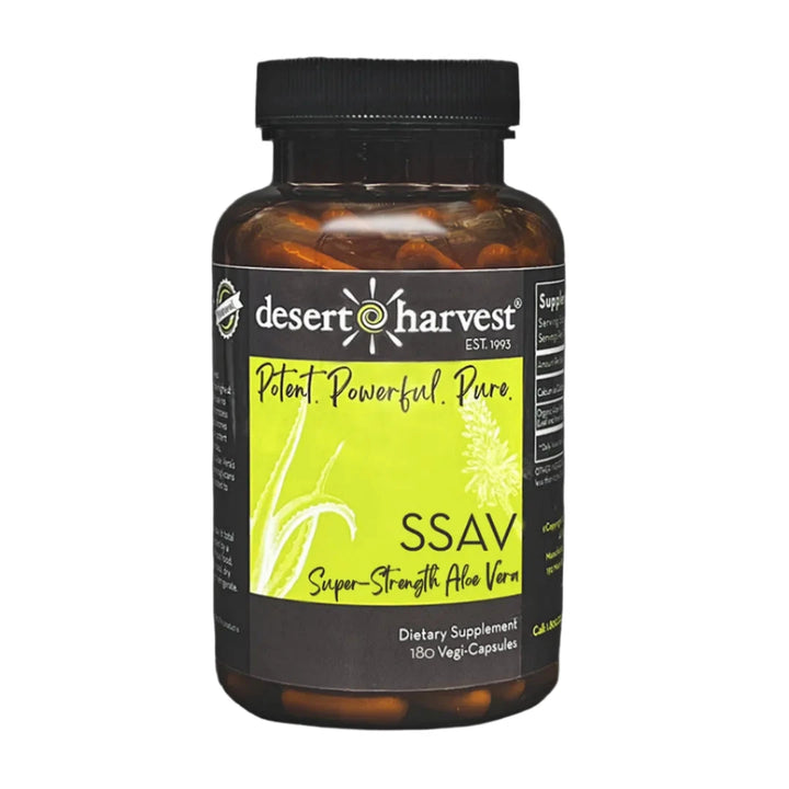 Super-Strength Aloe Vera | Organically Grown & Non-GMO - 180 Capsules Oral Supplements Desert Harvest 