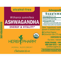 Ashwagandha Tincture | Alcohol Free - 1 Fl oz. Tincture Herb Pharm 
