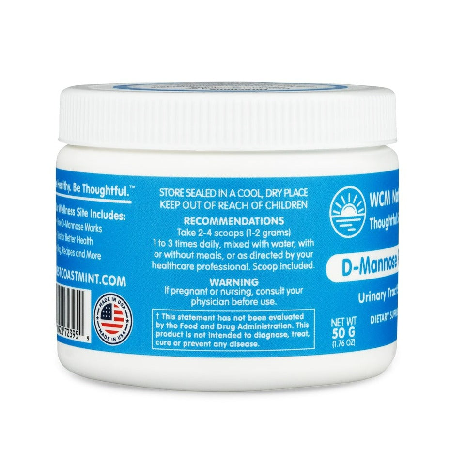 D-Mannose Powder | 100% Pure Non-GMO - 50 g & 100 g Oral Supplements West Coast Mint 