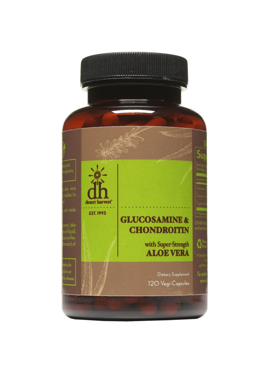 Glucosamine & Chondroitin | with Super-Strength Aloe Vera - 120 Capsules Desert Harvest 
