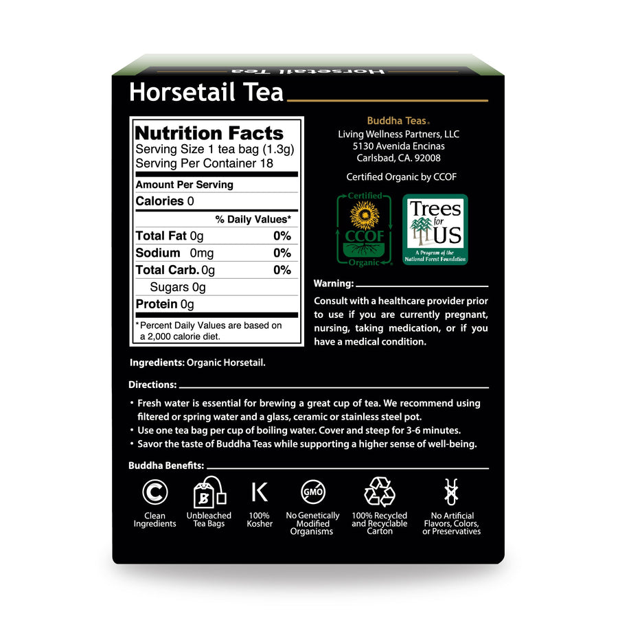 Horsetail Tea | Organic - 18 Bleach Free Tea Bags Teas Buddha Teas 